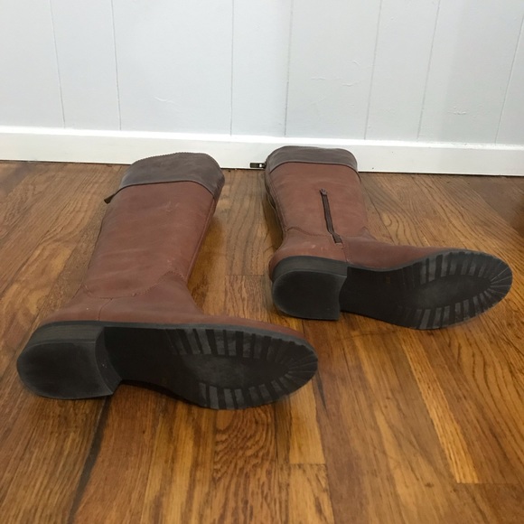 BCBG | Two Tone Chestnut Leather Riding Boots - Picture 3 of 3